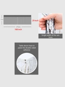 1pc Fringe Trim Disposable PE Table Skirt,Simple Holographic Self-Adhesive Table Cover For Party,Christmas - Silver - View 5
