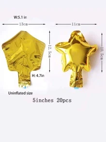 1pc/20pcs Mini Gold Star Decoration Balloons, Ramadan, Ramadan Decor, Eid Mubarak - Gold - View 7