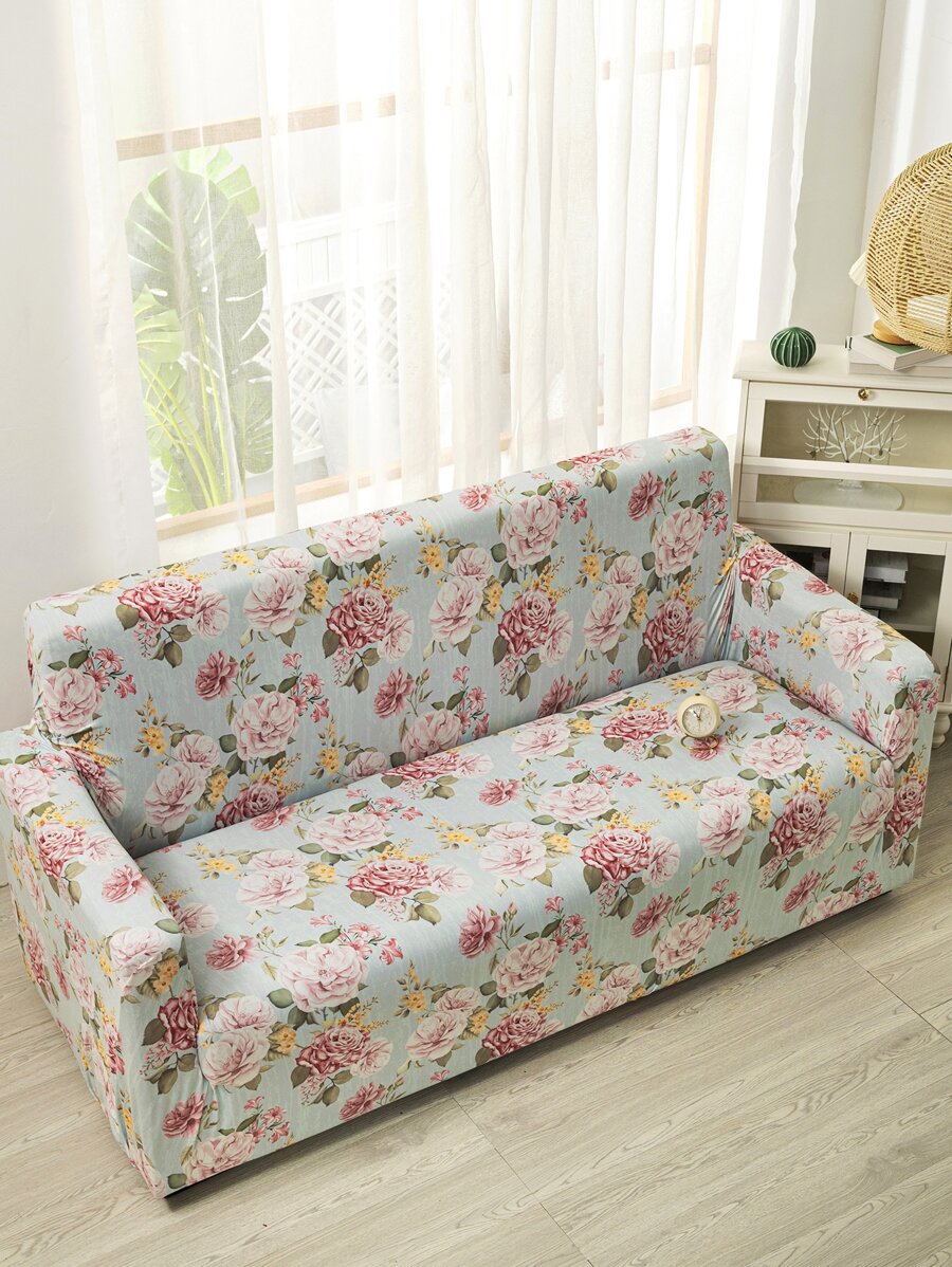 花卉圖案有彈性沙發套 - 彩色 - 查看 1