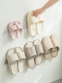 1入浴室拖鞋架，掛牆門後鞋子收納架，馬桶收納架，適用於浴室牆面鞋子儲藏，臥室和客廳門後家用拖鞋組織架(隨機顏色)