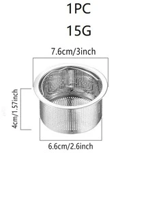 1 pieza Colador de acero inoxidable de malla hundir - Plateado - Ver 2