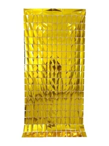 1pc Party Tassel Curtain, Metallic Gold Party Decorative Background Curtain, Rain Curtain Party Decoration Backdrop - Gold - View 2