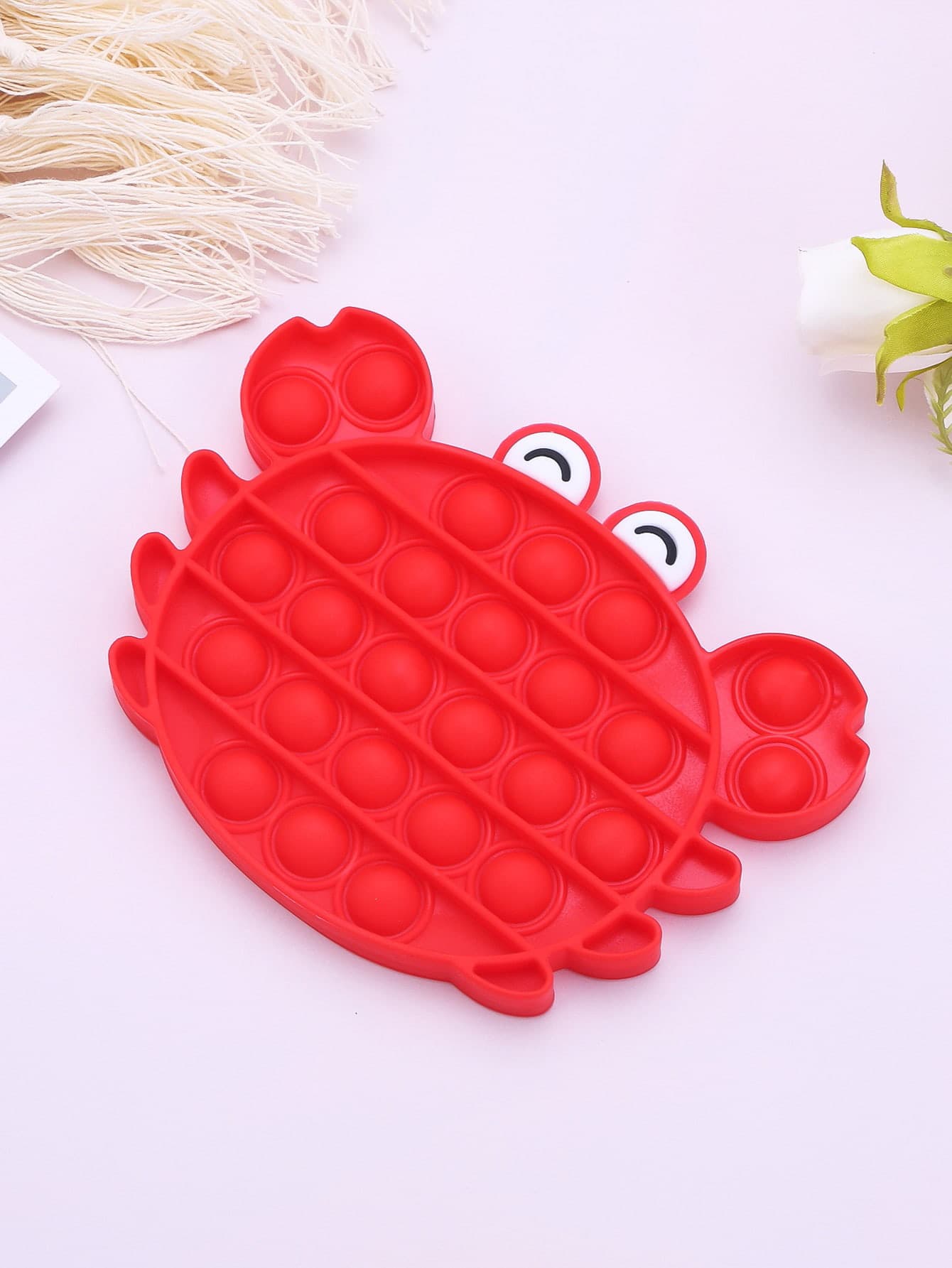1pc Crab Shaped Pop Push Bubble - Red - View 1