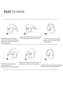 Toalla secada de pelo unicolor - Rosa - Ver 5