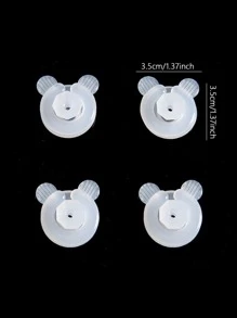 4pcs Quilt Fixed Buckle, Clear Cartoon Design Non-Slip Anti-Move Bed Sheet Fixer Fasteners Accessories - White - View 2
