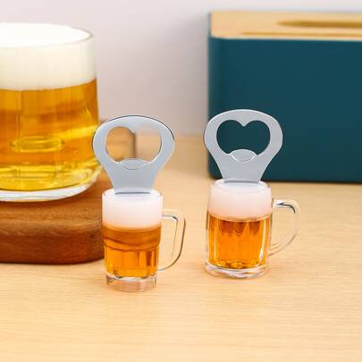 1 dụng cụ mở nắp bia hình dạng ngẫu nhiên, dụng cụ mở nút chai bia bằng thép không gỉ sáng tạo, quà tặng cho cha