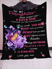 Bộ 1 Chăn Họa Tiết Hoa Slogan, Chăn Giữ Nhiệt Nỉ Home Hiện Đại - Nhiều màu - Xem 8