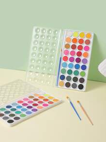 1套36色水彩畫，簡單撞色塑料素色水彩畫 - 彩色 - 查看 1