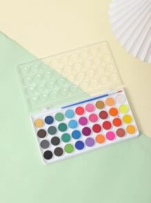 1套36色水彩畫，簡單撞色塑料素色水彩畫 - 彩色 - 查看 3
