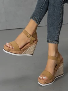 Giày bệt dày và Dép nêm Nữ - màu nâu - Xem 1