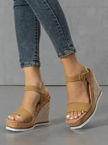 Giày bệt dày và Dép nêm Nữ - màu nâu - Xem 2