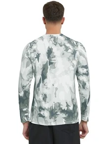 Men Camo Print Sports Tee - Multicolor - View 2