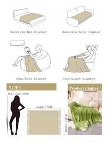 1 Rìa Trang Trí Chăn Ném, Vải Hiện Đại Ném Chăn Cho Ghế Dài Và Giường - màu xanh lá - Xem 2