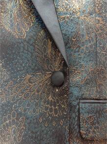 男士提花青果領單釦西裝外套 - 彩色 - 查看 4