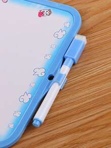 1pc Solid Color Whiteboard, Simple Plastic White Board For Kid Drawing, Preschool Education - Red - View 5