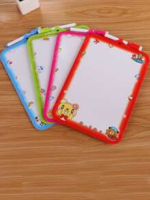 1pc Solid Color Whiteboard, Simple Plastic White Board For Kid Drawing, Preschool Education - Red - View 2