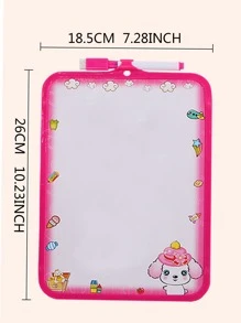 1pc Solid Color Whiteboard, Simple Plastic White Board For Kid Drawing, Preschool Education - Red - View 3