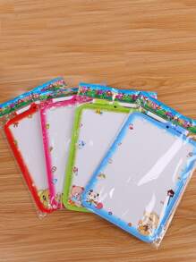 1pc Solid Color Whiteboard, Simple Plastic White Board For Kid Drawing, Preschool Education - Red - View 4