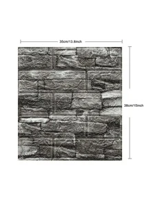 1pc DIY 3D Grey Foam Wall Sticker Brick Wallpaper, Soft, Self Adhesive, Waterproof, Mould-Proof, For Room/ Home/ Living Room/ Bathroom/ Kitchen/ Bedding Room Decoration - Multicolor - View 5