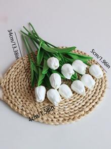 1pc Or 6pcs/Set Romantic And Warm Festival Gift Realistic Tulip Bouquet Easter - White - View 6