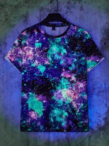 Manfinity VCAY Men Plus Reflective Galaxy Print Tee - Multicolor - View 1