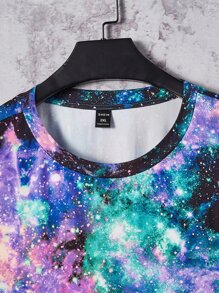 Manfinity VCAY Men Plus Reflective Galaxy Print Tee - Multicolor - View 7
