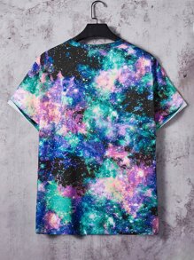 Manfinity VCAY Men Plus Reflective Galaxy Print Tee - Multicolor - View 8
