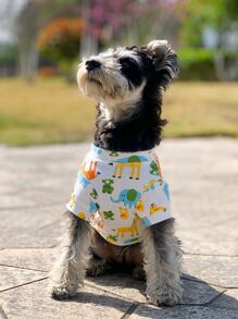 1pc Cartoon Animal Pattern Pet Tee For Cat And Dog For Summer - Multicolor - View 6