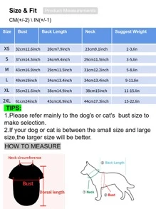 1pc Cartoon Animal Pattern Pet Tee For Cat And Dog For Summer - Multicolor - View 7