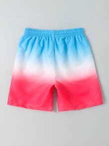 Tween Boy Ombre Drawstring Waist Swim Shorts - Multicolor - View 2