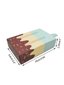 5入組/套紙包裝創意冰淇淋設計糖果盒適合派對 - 藍色 - 查看 3