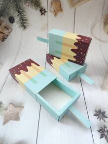 5入組/套紙包裝創意冰淇淋設計糖果盒適合派對 - 藍色 - 查看 4