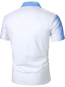 Manfinity Homme 男士漸層POLO衫 - 藍白色 - 查看 2