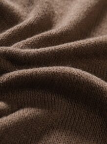 Claim Dot 男士单件V领毛衣背心，无袖，外出，朋友聚会，时尚，纯色，秋冬款 - 咖啡棕 - 查看 5