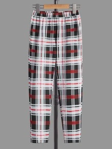 SHEIN Boys Panda & Plaid Print Snug Fit PJ Set - Multicolor - View 8