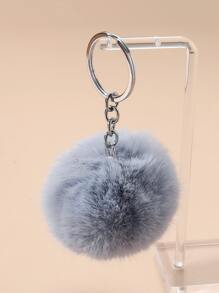 1 件男女通用纯色 Pom Pom 钥匙扣，可爱 Pom Pom 吊坠礼物，适合送给朋友和家人