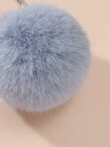 1 件男女通用纯色 Pom Pom 钥匙扣，可爱 Pom Pom 吊坠礼物，适合送给朋友和家人