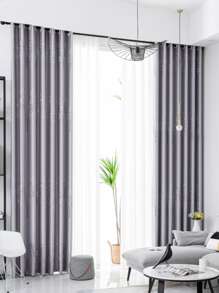 Tree Pattern Single Panel Curtain, European Style Polyester Single Panel Blackout Curtain For Bedroom And Living Room - Grey - View 4