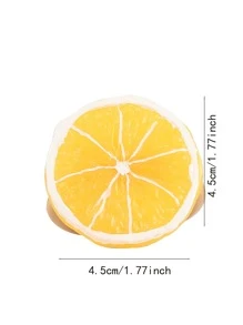 1pc Lemon Decor Napkin Ring, Cute Round Plastic Napkin Buckle For Party - Orange - View 2