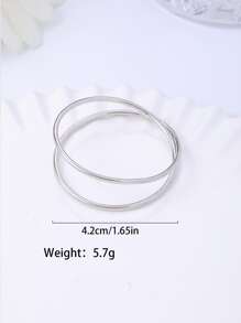 2 piezas Anillo de servilleta unicolor aleación de zinc - Plateado - Ver 5