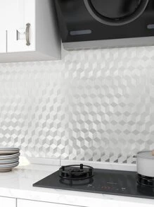 1pc Kitchen Oil-proof Sticker - Silver - View 5