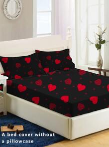 1pc "True Love Forever" Fitted Sheet, Everyday Casual Home Supplies