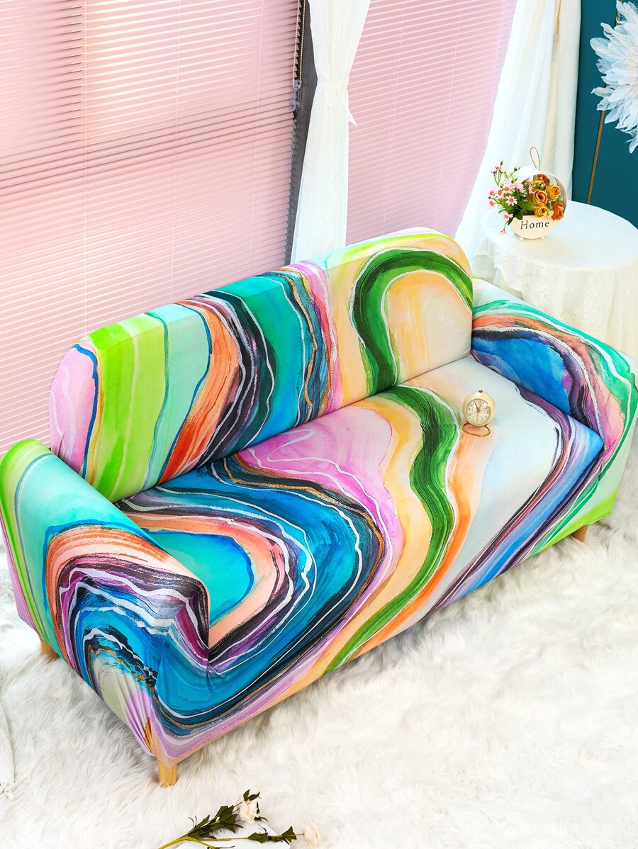 1入組大理石紋樣式沙發套 - 彩色 - 查看 1