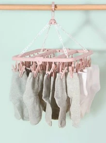 1 cái móc treo có thể thu gọn với Clothespin - Hồng - Xem 1