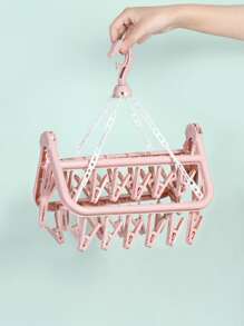 1 cái móc treo có thể thu gọn với Clothespin - Hồng - Xem 2