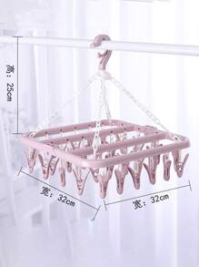 1 cái móc treo có thể thu gọn với Clothespin - Hồng - Xem 3