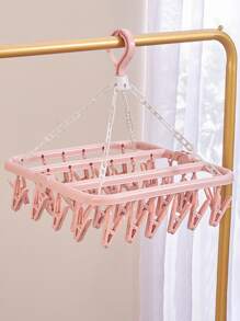 1 cái móc treo có thể thu gọn với Clothespin - Hồng - Xem 4