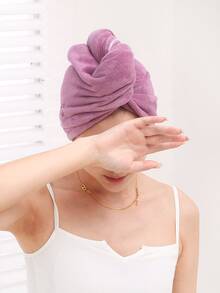 Mũ sấy tóc thêu chữ - Màu tím - Xem 5