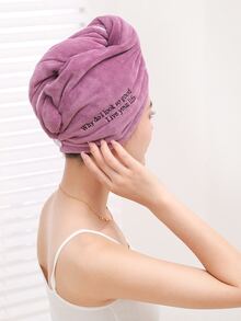 Mũ sấy tóc thêu chữ - Màu tím - Xem 6