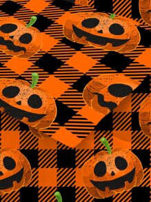 Halloween Pumpkin Pattern Duvet Cover Set Without Filler - Multicolor - View 4